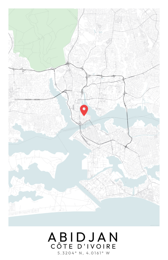 Abidjan City Map Poster