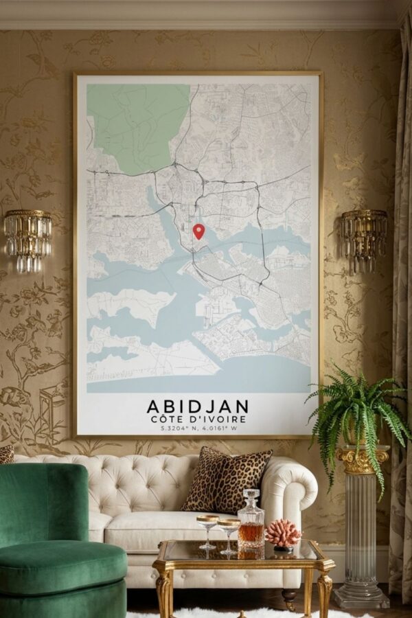 Abidjan City Map Poster