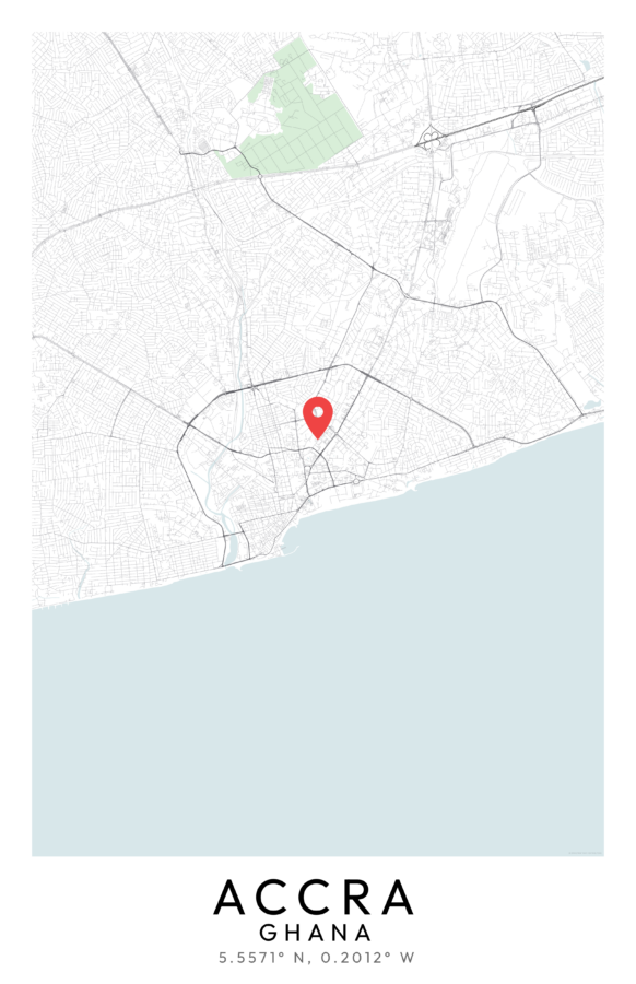 Accra City Map Poster