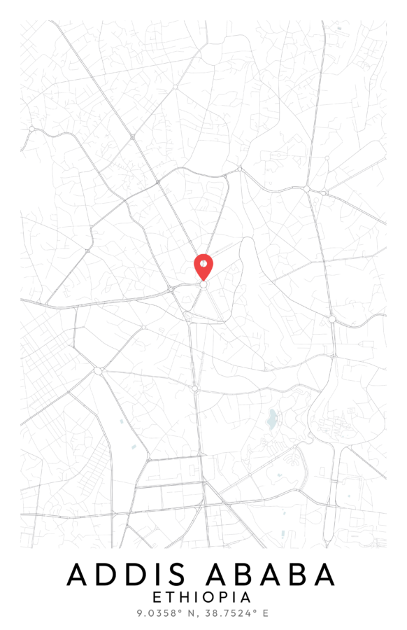 Addis Ababa City Map Poster