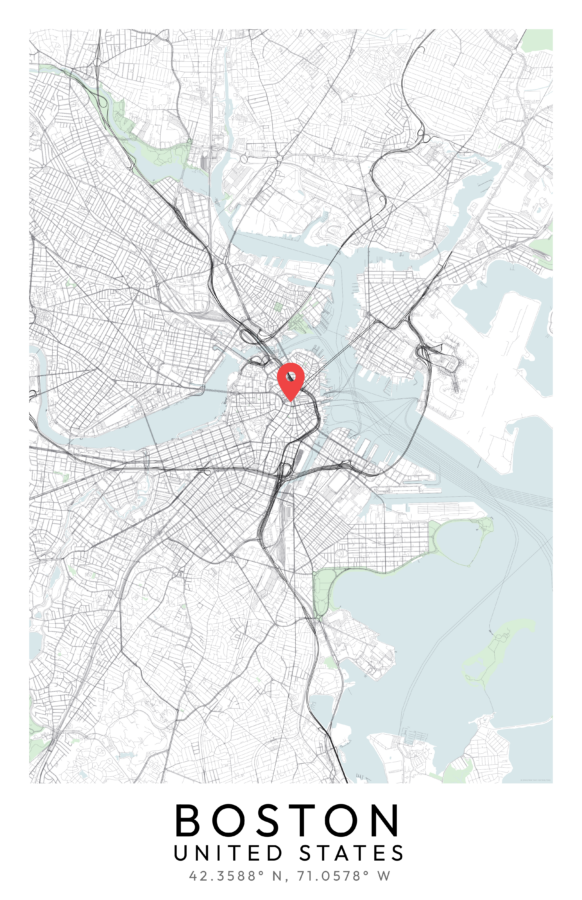 Boston City Map Poster