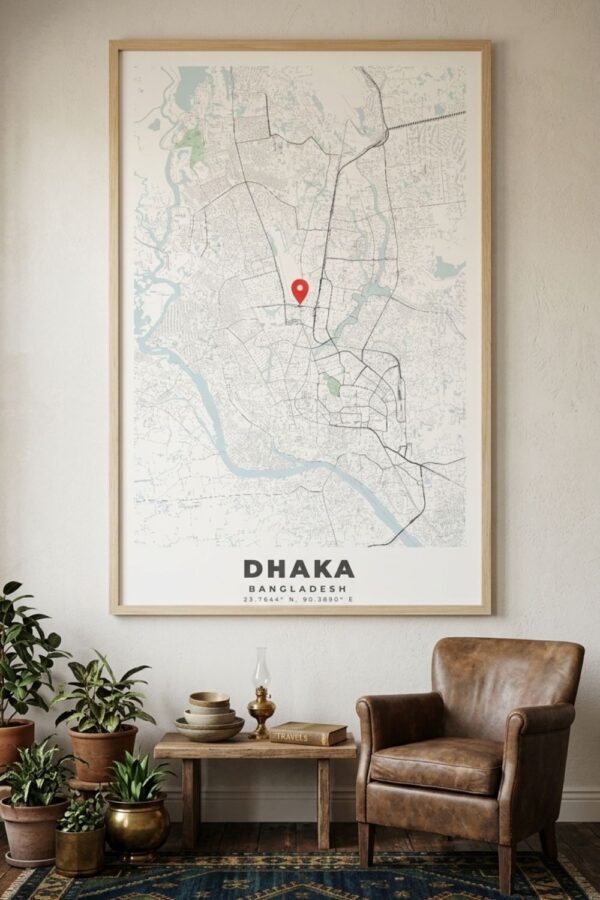 DHAKA City Map Poster