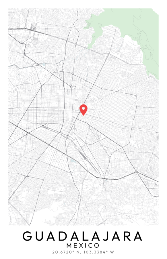 Guadalajara City Map Poster