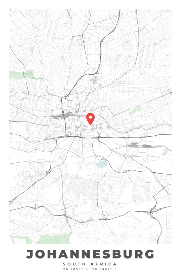 JOHANNESBURG City Map Poster