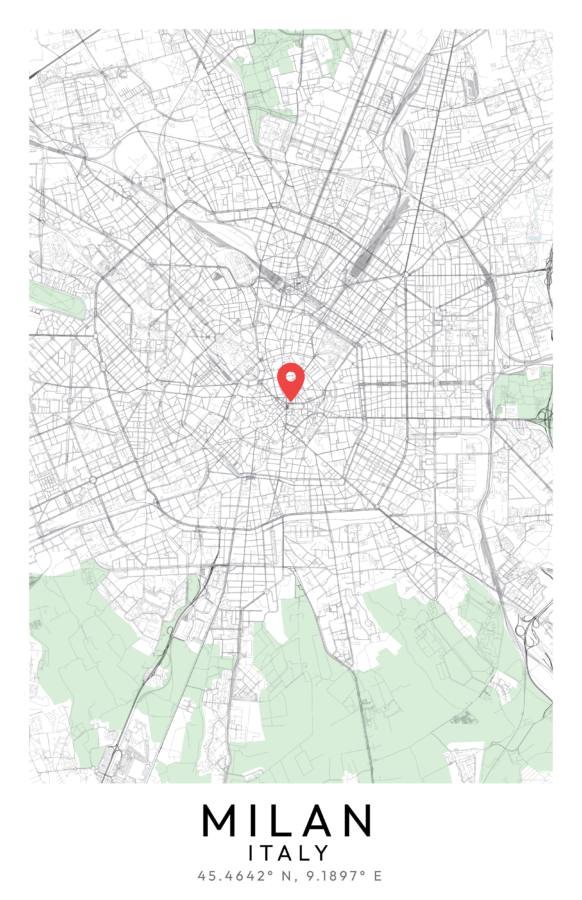 Milan City Map Poster