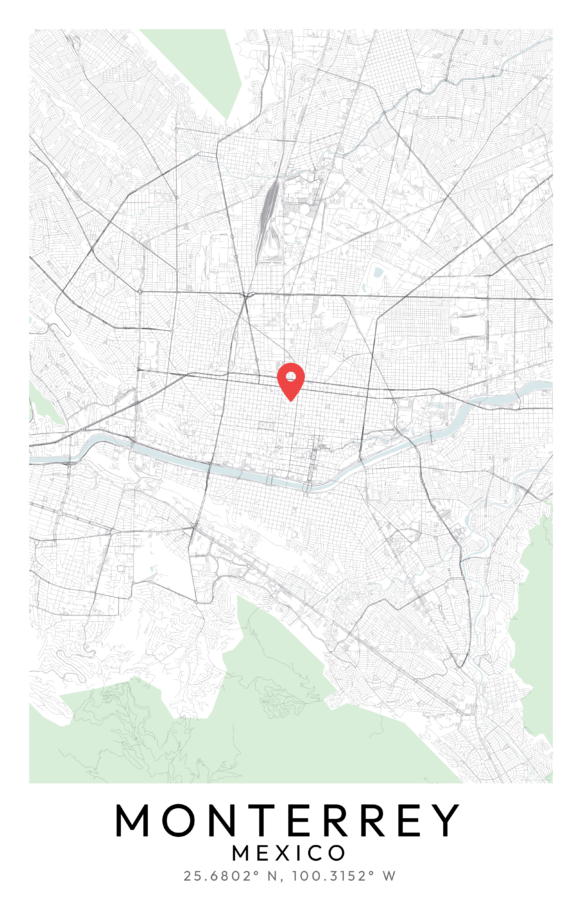 Monterrey City Map Poster