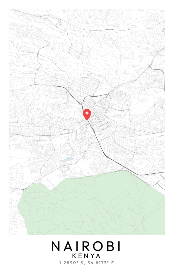 Nairobi City Map Poster