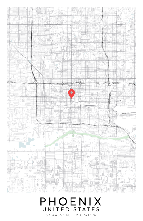 Phoenix City Map Poster