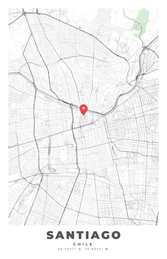 SANTIAGO City Map Poster