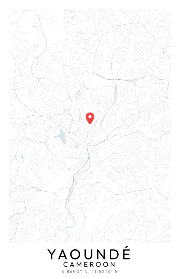 Yaoundé City Map Poster