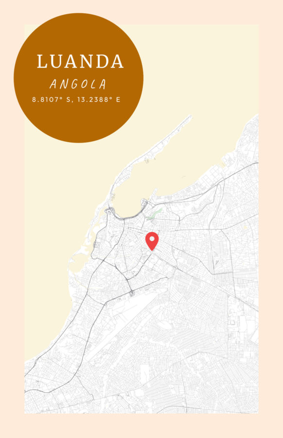 Luanda Ochre Horizon: Minimalist Map Series